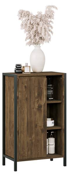 Midischrank Naola 56462 Schwarz - Braun - Holzwerkstoff - 50 x 80 x 28 cm
