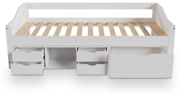 Kinder Funktionsbett Nalu Weiß - Holzwerkstoff - 90 x 66 x 200 cm