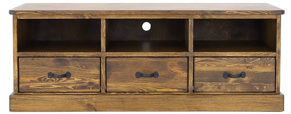 TV-schrank Rustyk 1 Braun - Kiefer - Stahl - 152 x 56 x 45 cm