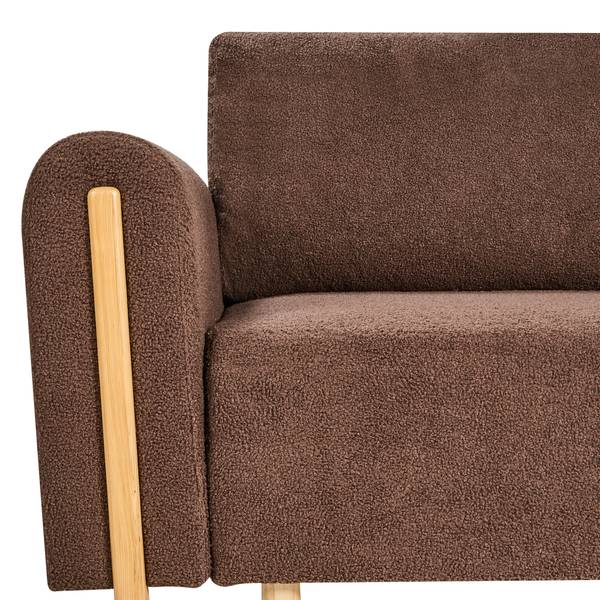 Slaapbank KVAM bruin - textiel - 242 x 85 x 99 cm