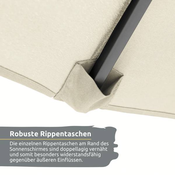 Ampelschirm EMCO Weiß - Kunststoff - 270 x 240 x 270 cm