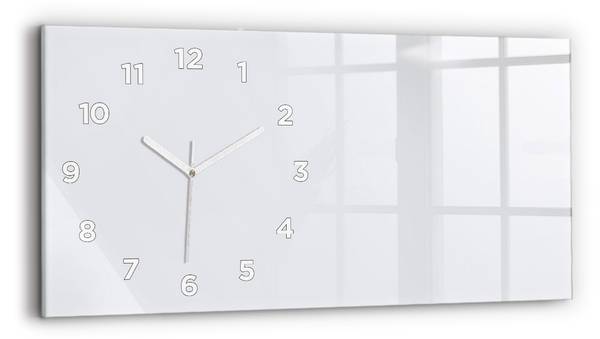 Wanduhr Sanfte Elfenbein Weiß - Glas - 60 x 30 x 1 cm