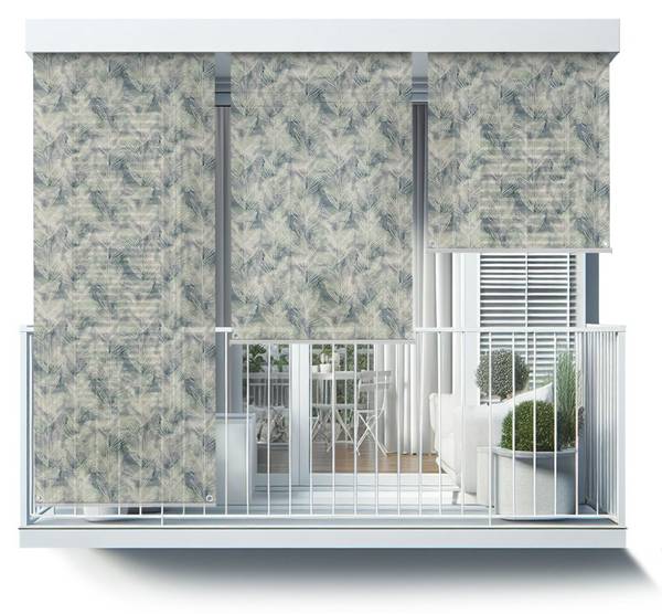 Außenrollo Folia Lenia Grün - Textil - 40 x 180 x 1 cm