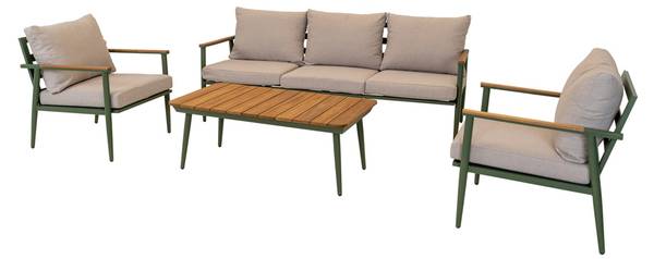 Lounge-Sofa RIGA Grün - Metall - 74 x 53 x 188 cm