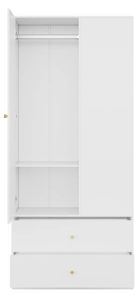 Kleiderschrank  MUDBA495 Ⅳ Weiß - Holzwerkstoff - 80 x 180 x 40 cm
