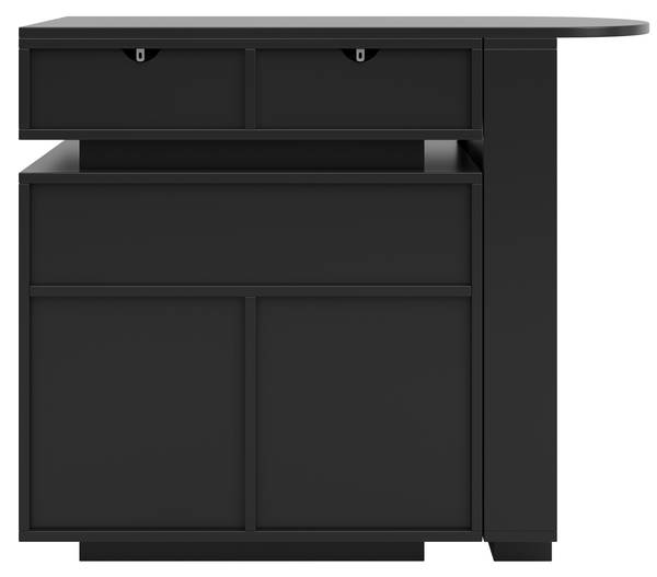 Bartisch QUASARRIFTZ Schwarz - Holzwerkstoff - 183 x 90 x 40 cm