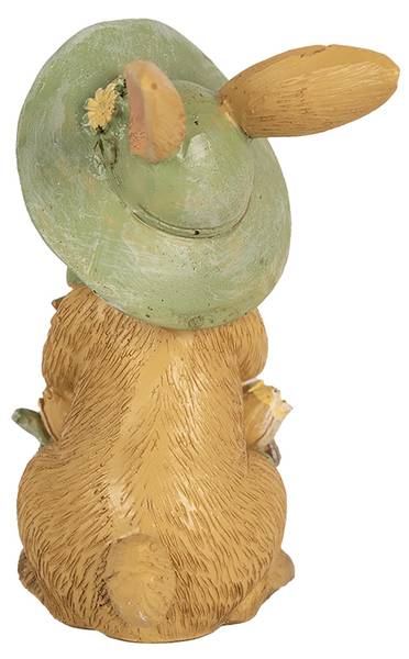 Figur Kaninchen DekoEaster-Jett Braun - Kunststoff - 6 x 11 x 8 cm
