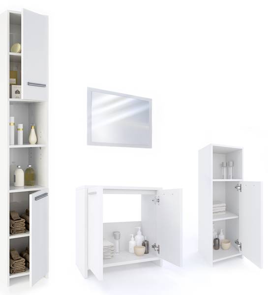 Badmöbel-Set Kiko 24064, 4er Set Reinweiß