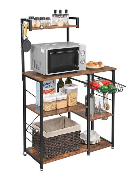 Küchenregal Aufbewahrungsregal Braun - Holzwerkstoff - 40 x 132 x 90 cm