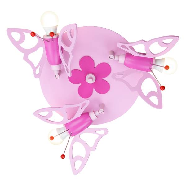 Plafonnier Papillon Bois 3 ampoules