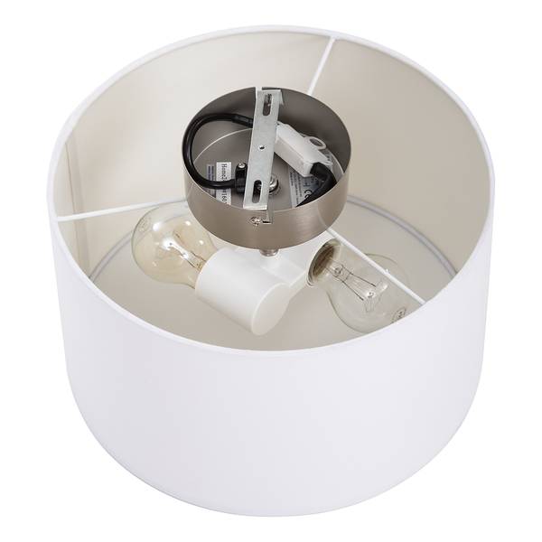 Plafondlamp Summa Small geweven stof/ijzer - wit