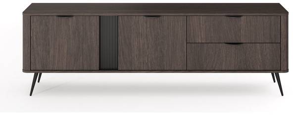 TV-Lowboard VERIS Braun - Stahl - Melamin - 196 x 62 x 38 cm