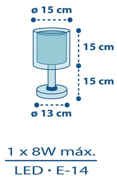 Tischlampe LED Nachtlicht   Polizei und Blau - Kunststoff - 15 x 30 x 15 cm