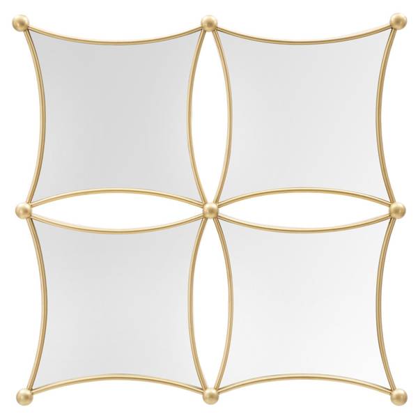 Gerahmter Spiegel VKH497 Gold - Metall - 68 x 68 x 4 cm