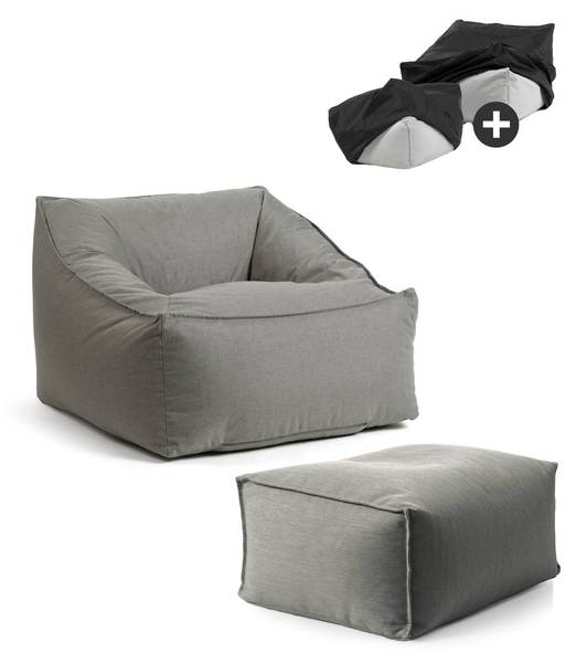 Sitzsack Der Sunnyboy 4tlg. Grau - Textil - 80 x 60 x 83 cm