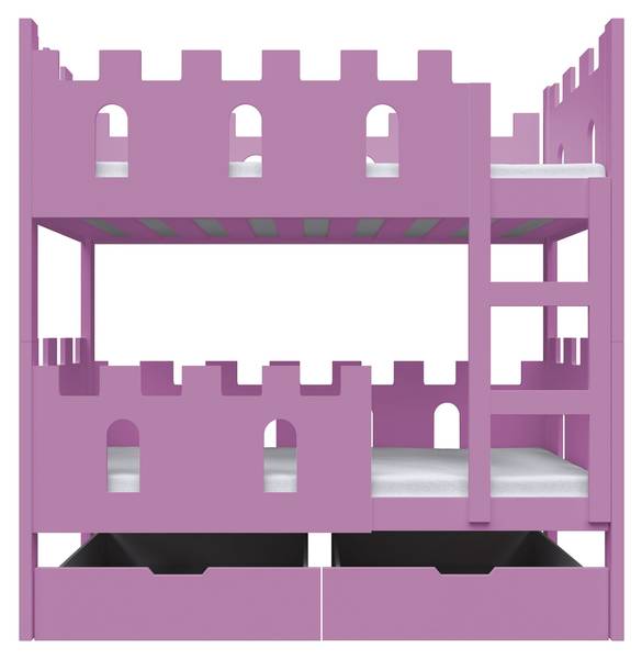 Stapelbed met matrassen Castelo roze