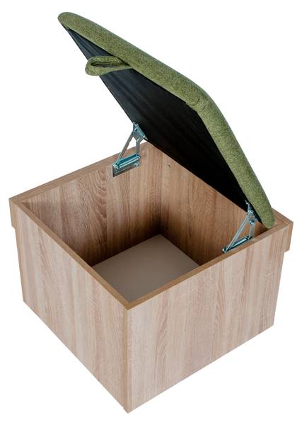 Eckbank mit Truhe Tisch II (4er Set) Grün - Eiche Dekor