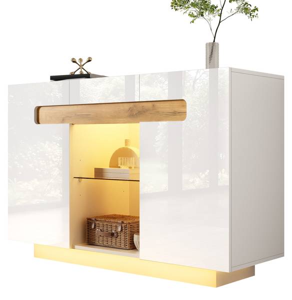 Sideboard GLOWMU Ⅲ Weiß - Holzwerkstoff - 120 x 80 x 40 cm