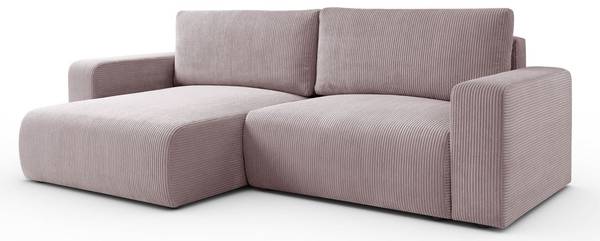 Hoekbank OPERA roze - polyester - 247 x 83 x 143 cm