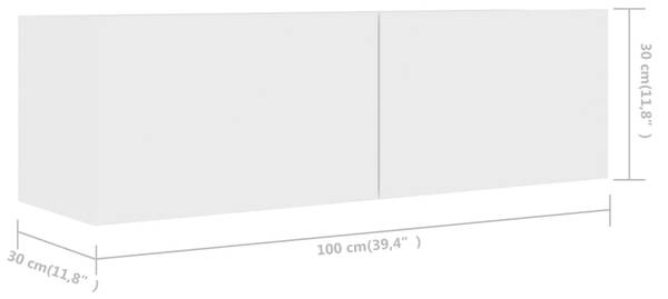 TV-Schrank 3006921 (4-teilig) Weiß - Breite: 100 cm