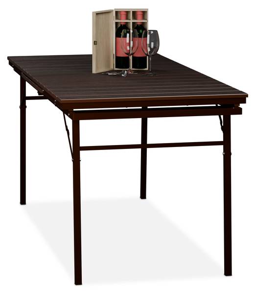 Table de jardin extensible 8 personnes Marron