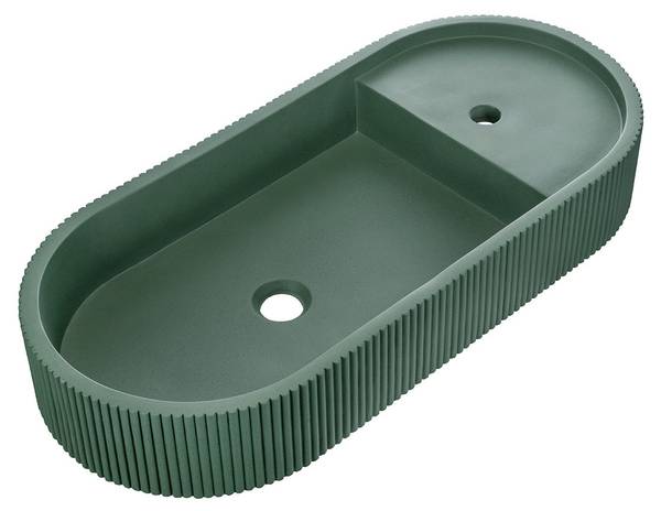 Aufsatzwaschbecken LUCIA Grün - Stein - 80 x 12 x 37 cm