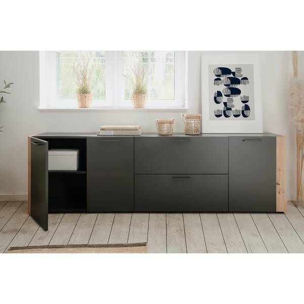 Sideboard LUMA Grau - Holzwerkstoff - 35 x 61 x 198 cm
