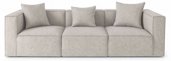 Sofa Box Grau - Webstoff - 92 x 65 x 256 cm