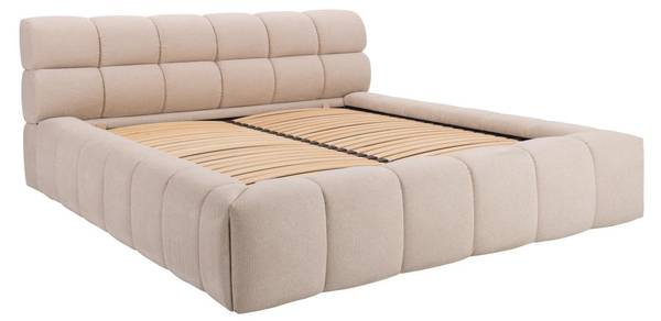 Bett mit Bettkasten FORVIK Beige - Tiefe: 244 cm