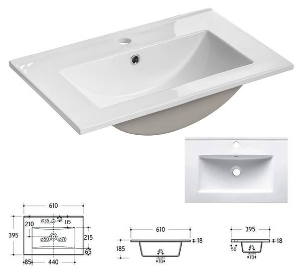 Badmöbel-Set NEWPORT-56-14 8er-Set Schwarz - Holzwerkstoff - 180 x 200 x 40 cm