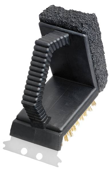 3-in-1-BBQ-Reinigungsbürste Solid Schwarz - PVC - 10 x 6 x 14 cm