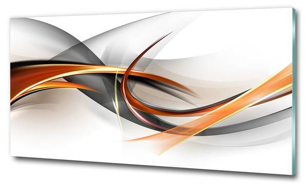 Glasbild Abstrakte Wellen Orange - Glas - 120 x 60 x 1 cm