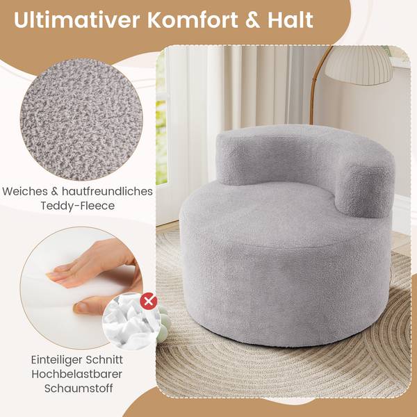 Einzelsofa TH32983 Grau - 82 x 59 x 82 cm