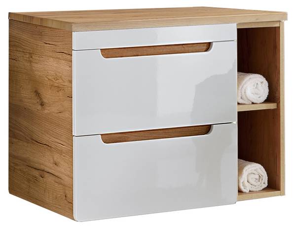 Waschbeckenschrank LUTON-56-534 Weiß - Holzwerkstoff - 81 x 62 x 46 cm