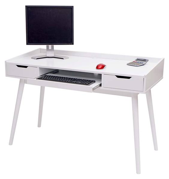 Schreibtisch A70b Weiß - Holzwerkstoff - 120 x 80 x 55 cm