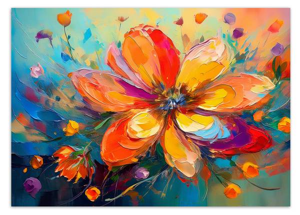 Papier peint fleurs abstraction 200 x 140 cm