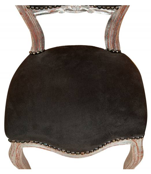 Stuhl LOUIS XVI Schwarz - Multicolor - Silber