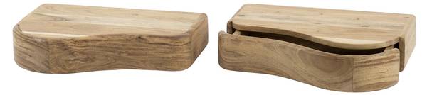 Nachttisch ORGANIC Braun - Massivholz - 40 x 8 x 25 cm