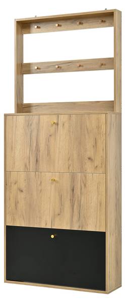 Garderobenset MUHEJi31 Braun - Holzwerkstoff - 24 x 180 x 75 cm