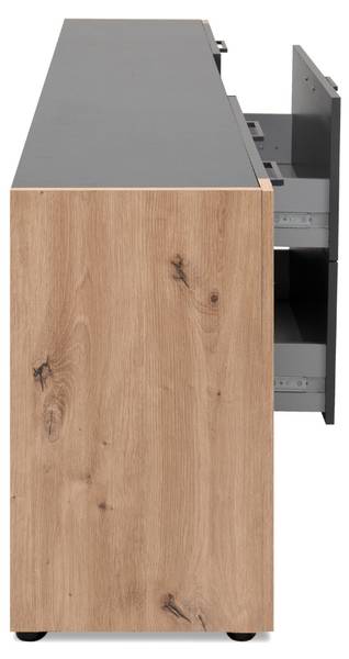 Sideboard LUMA Grau - Holzwerkstoff - 35 x 61 x 198 cm