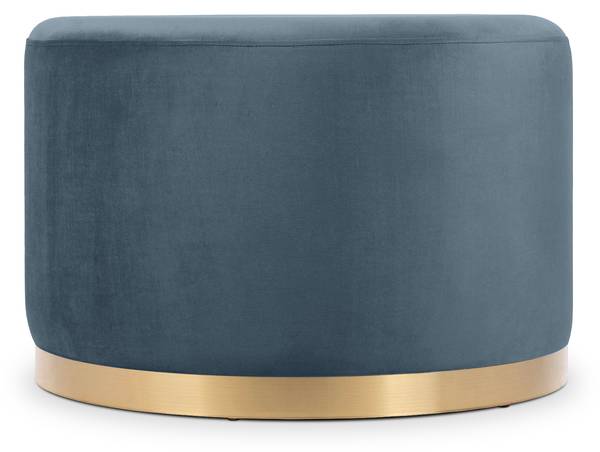Pouf CHARLOTTE II Bleu - Velours - 60 x 40 x 60 cm
