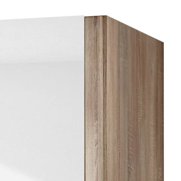 Drehtürenschrank Meran I Eiche Sägerau Dekor - Höhe: 196 cm - Spiegeltür links - Ohne Kranzblende - Ohne Beleuchtung