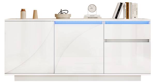 Sideboard Eurynom Ⅰ Weiß - Holzwerkstoff - 140 x 60 x 40 cm