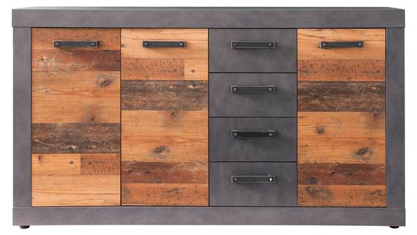 Kommode Indy Grau - Holz teilmassiv - 151 x 86 x 37 cm