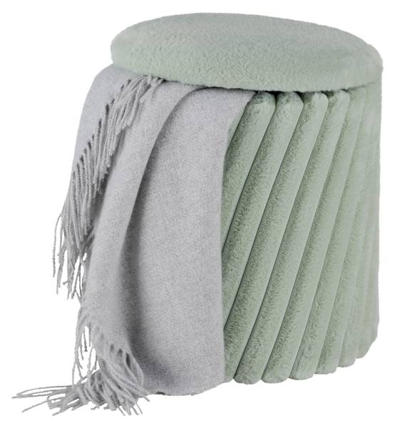 Hocker CADY Grün - Holzwerkstoff - Textil - 37 x 40 x 37 cm