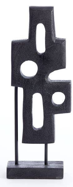 Ornament SALIO Schwarz - Holz teilmassiv - 10 x 45 x 19 cm