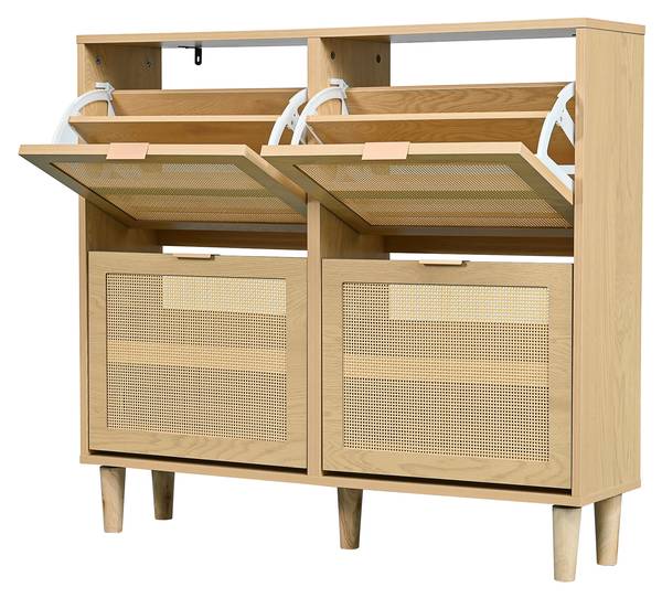 Buffet commode Coeus Ⅲ Marron - Pin - Acier - 25 x 90 x 100 cm