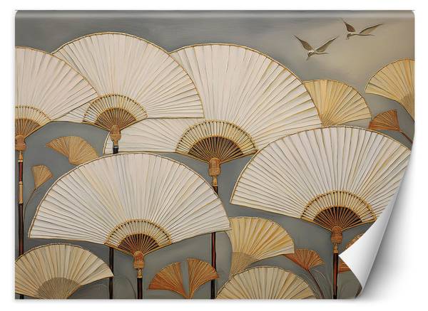 Fotobehang Japanse waaier 300 x 210 cm