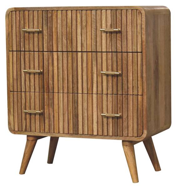 Kommode Metropolitan Beige - Mango - Messing - 70 x 79 x 35 cm