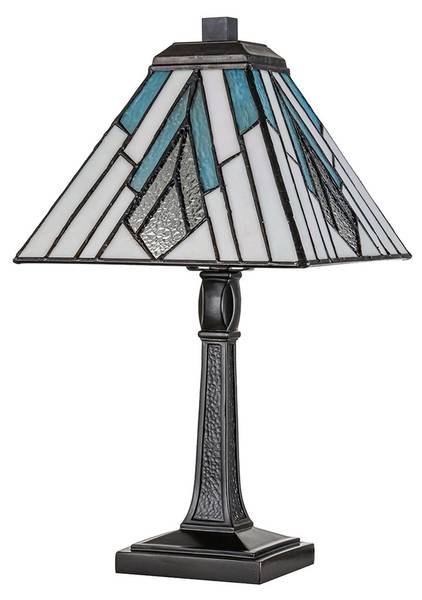 Tischlampe FLORENCE Braun - Grau - Glas - Metall - 20 x 35 x 20 cm